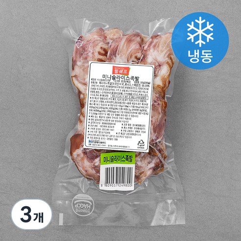 웰쉐프 미니슬라이스 족발 (냉동), 500g, 3개