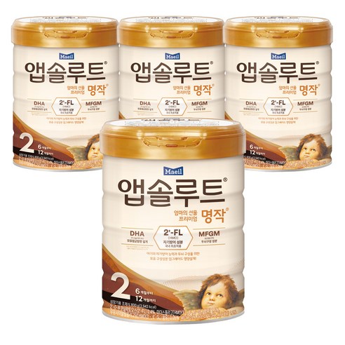 앱솔루트 명작 2FL 분유 2단계, 800g, 4개