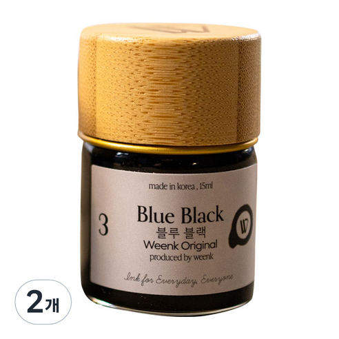 윙크 미니 병잉크 15ml, No 3 블루블랙, 2개