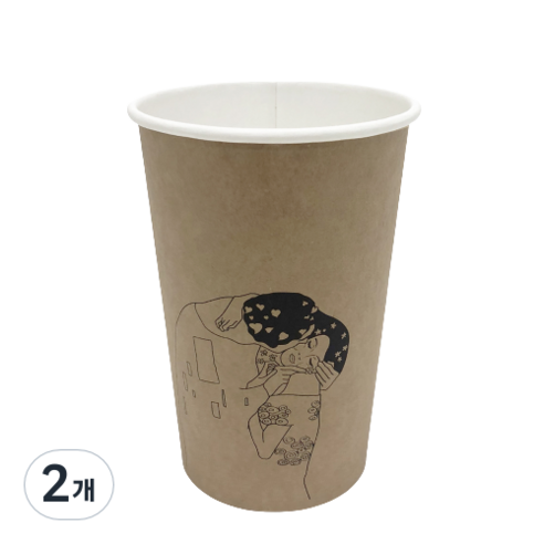 투고팩 더 키스 크라프트 종이컵 390ml, 2개, 100개