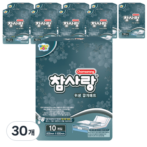 참사랑 위생 깔개매트 600 x 600 mm, 10개입, 30개