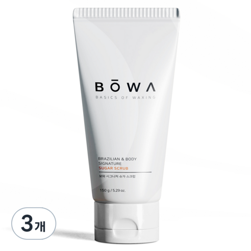 BOWA 시그니처 슈가 스크럽, 150g, 3개