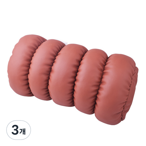 평화자동차 브레드 차량용 목 쿠션, 브라운, 3개