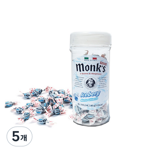 Monks 차량용 컵 홀더용 아이스버그 캔디, 80g, 5개