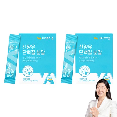 비타민마을 산양유 단백질 분말 30p, 60g, 2개