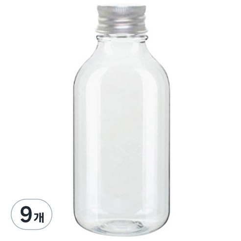 병도매닷컴 ARB520 투명 음료용기 알루미늄 실버캡, 520ml, 9개