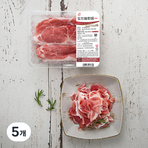 도드람한돈 앞다리 불고기용 1등급 (냉장), 800g, 5개