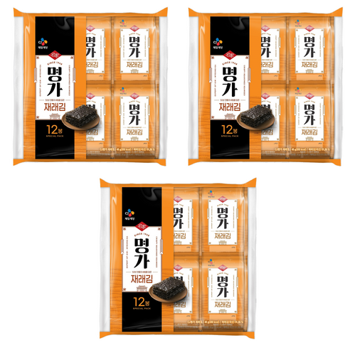 씨제이 명가 재래김 12p, 48g, 3개