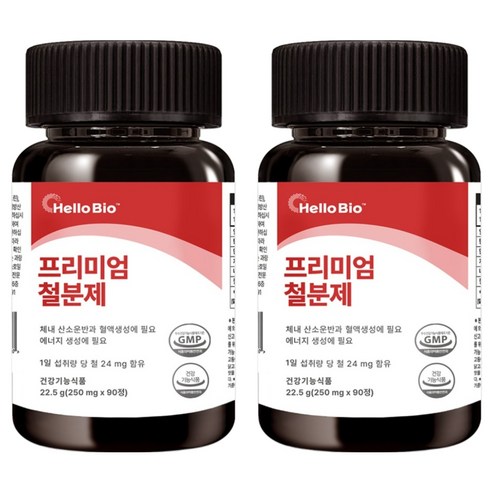 헬로바이오 프리미엄 철분제, 90정, 2개