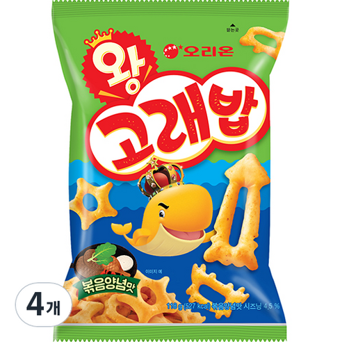 오리온 왕 고래밥 볶음양념맛, 118g, 4개