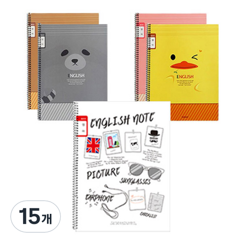 영아트 영어 좁은칸 스프링노트, 랜덤 발송, 15개
