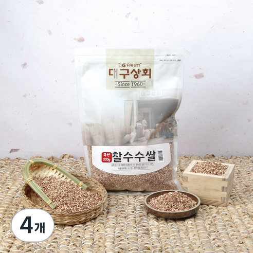 대구상회 국내산 찰수수쌀, 500g, 4개