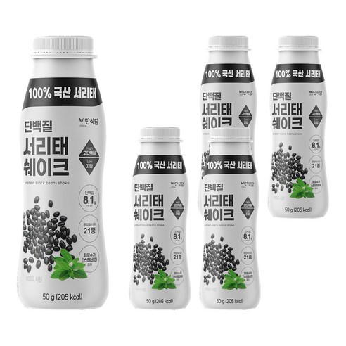 비단식당 한끼식사 단백질 서리태쉐이크, 50g, 5개
