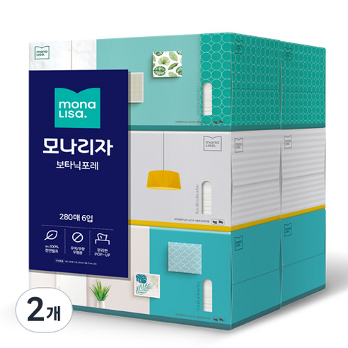 모나리자 보타닉포레 미용티슈 280매, 6개입, 2개