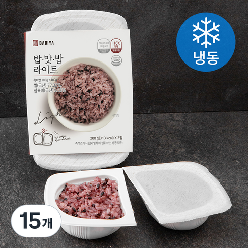 밥이야 0.5공기 밥맛밥라이트 흑미밥 (냉동), 200g, 15개