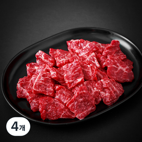한우맘 한우 정육 세절 1등급 국거리용 (냉장), 300g, 4개