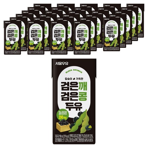 서울우유 검은깨 검은콩 두유, 190ml, 48개