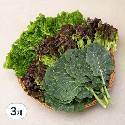 국내산 친환경 야채모듬쌈, 300g, 3개