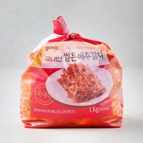   곰곰 국내산 썰은 배추 김치, 1kg, 1개