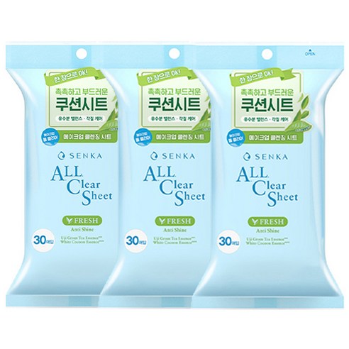 센카 올 클리어 시트 프레시, 30개입, 3개