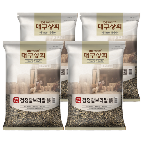 대구상회 국내산 검정 찰보리쌀, 2kg, 4개