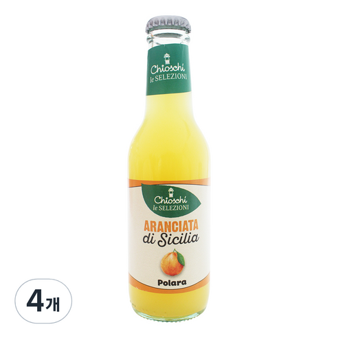 폴라라 치오스치 아란시아타 오렌지맛 탄산음료, 200ml, 4개