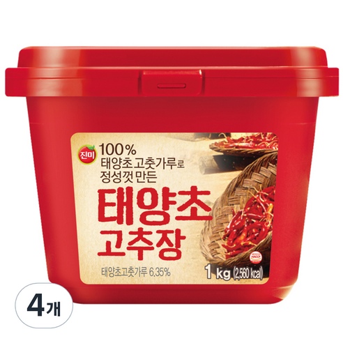 진미 태양초 고추장, 1kg, 4개