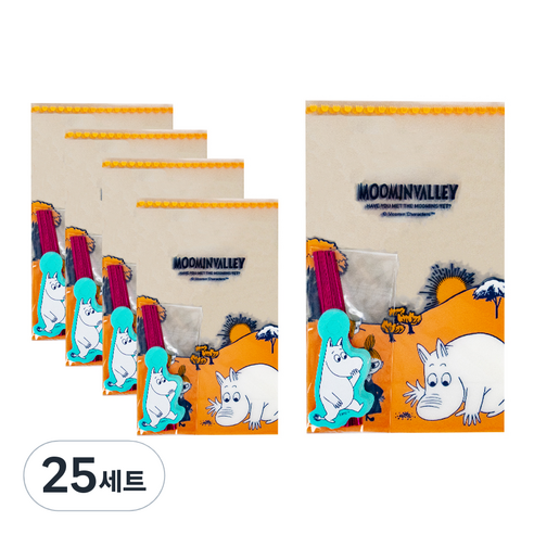 금홍팬시 무민 볼륨형 포장 봉투 소, 오렌지, 25세트
