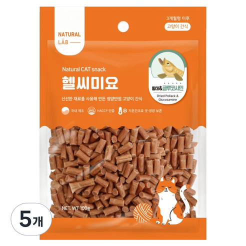 굿데이 고양이 헬씨미요 간식, 황태, 100g, 5개