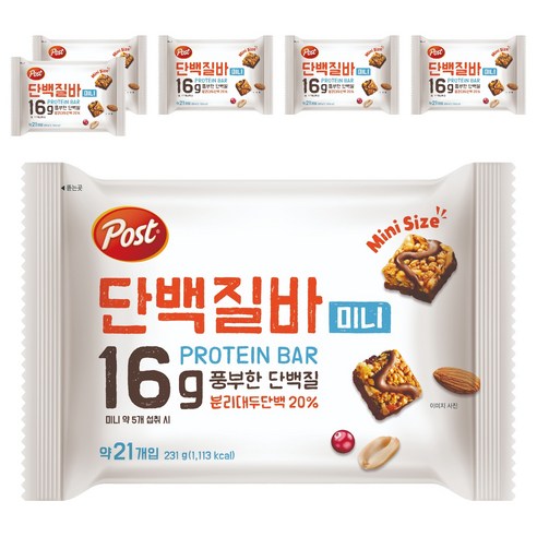 포스트 단백질바 미니 21p, 6개, 231g