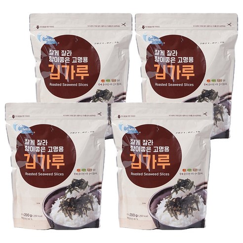 예맛 잘게 잘라 향이 좋은 고명용 김가루, 200g, 4개