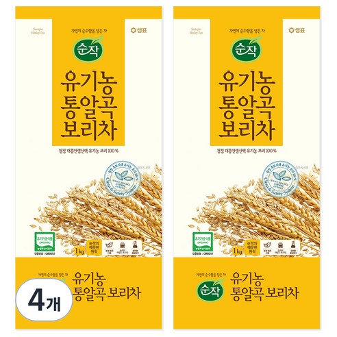 순작 유기농 통알곡 보리차, 1kg, 1개입, 4개