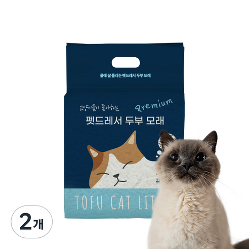 펫드레서 고양이 프리미엄 초극세사 두부모래 2.0mm, 7L, 2개, 무향