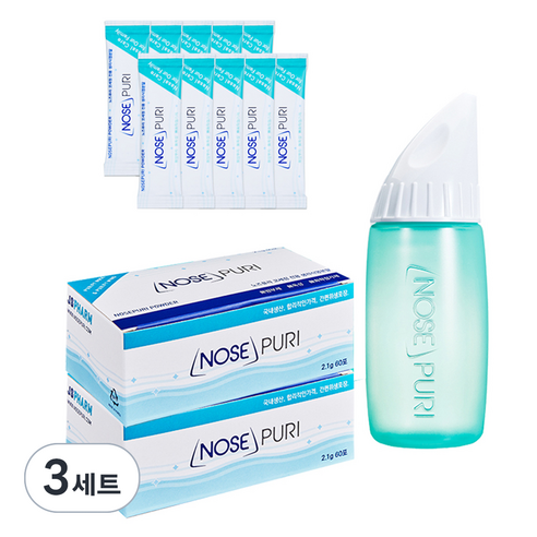 노즈퓨리 코세척기 + 세정용 분말 10p + 60p x 2개, 3세트