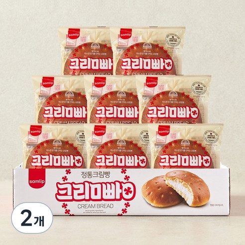 삼립 정통 크림빵 8개입, 75g, 2개