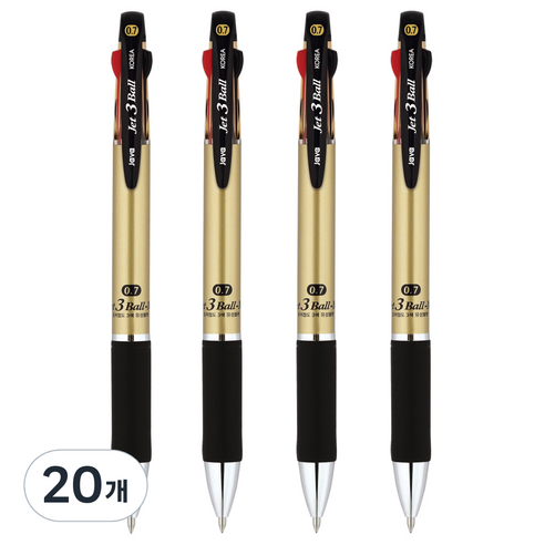 자바펜 제트3볼 M 멀티펜 0.7mm, 샴페인골드, 20개