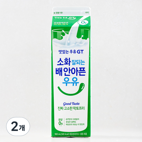 남양유업 맛있는우유GT 고소한 락토프리, 900ml, 2개