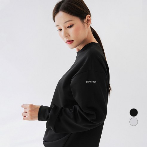 펌핑 여성용 오버핏 기모 맨투맨 국내생산