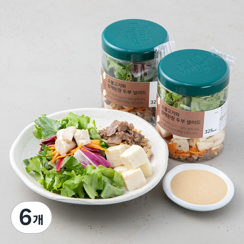 소불고기 참깨된장 두부 샐러드, 250g, 6개