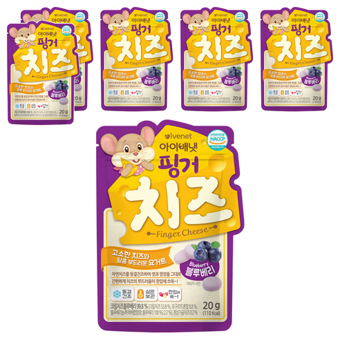 아이배냇 핑거 치즈 블루베리 20g, 혼합맛(치즈/블루베리), 6개