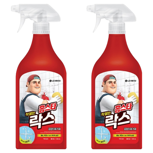 홈스타 착 붙는 락스 스프레이, 500ml, 2개