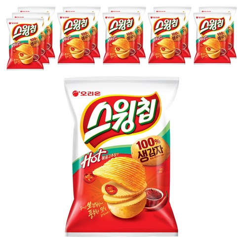 스윙칩 핫 볶음고추장맛, 124g, 12개