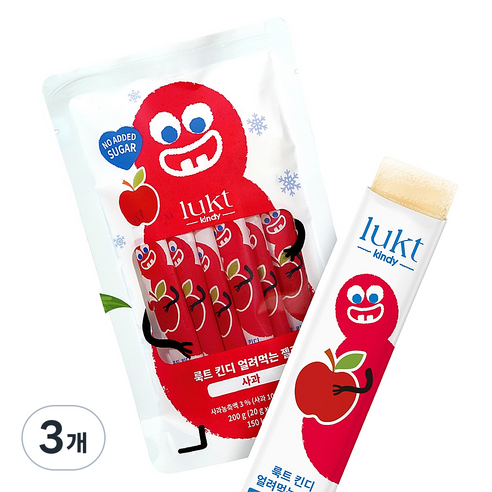 LUKT 킨디 얼려먹는 젤리 10p, 200g, 3개, 사과