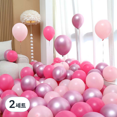피앤비유니티 풍선 50p 세트 핑크, 03 베이비핑크 4색혼합 A, 2세트