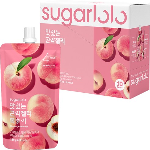 인테이크 슈가로로 맛있는 곤약젤리 복숭아, 150ml, 10개 썬라이트