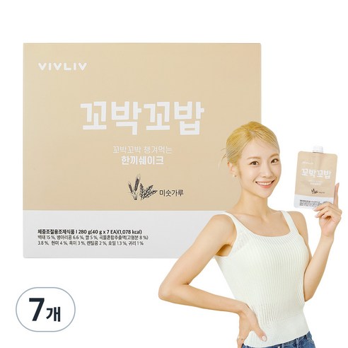 비브리브 꼬박꼬밥 한 끼 쉐이크 미숫가루, 7회분, 7개