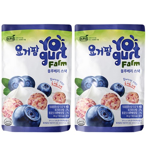 프로엠 요거팜 무농약 쌀로만든 블루베리 스낵 30g, 블루베리맛, 2개