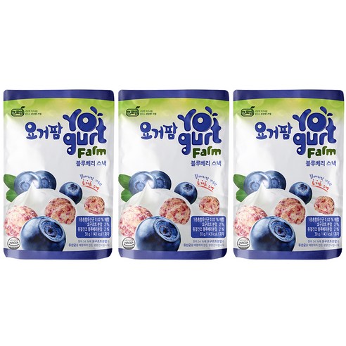프로엠 요거팜 무농약 쌀로만든 블루베리 스낵 30g, 블루베리맛, 3개