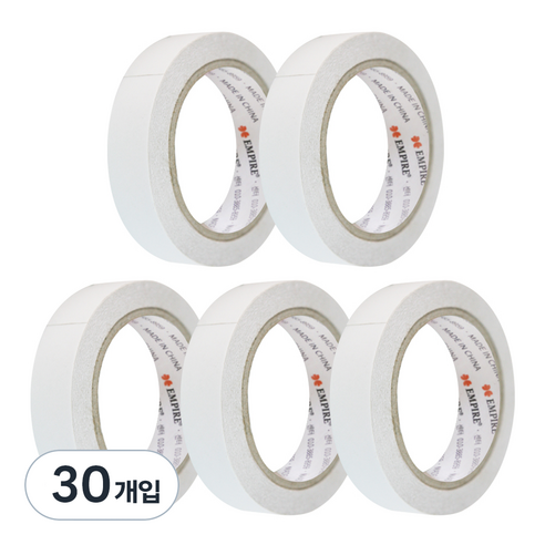 엠파이어 산업용 양면테이프 24mm x 20m, 화이트 반투명, 30개