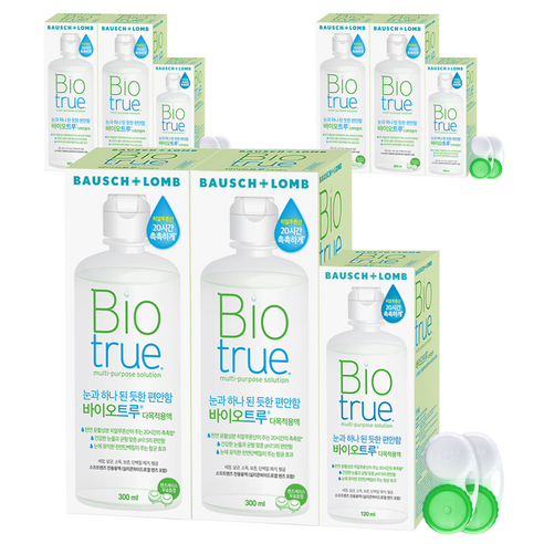 바이오트루 렌즈세정액 300ml 2p + 120ml + 렌즈케이스 2p, 820ml, 3세트